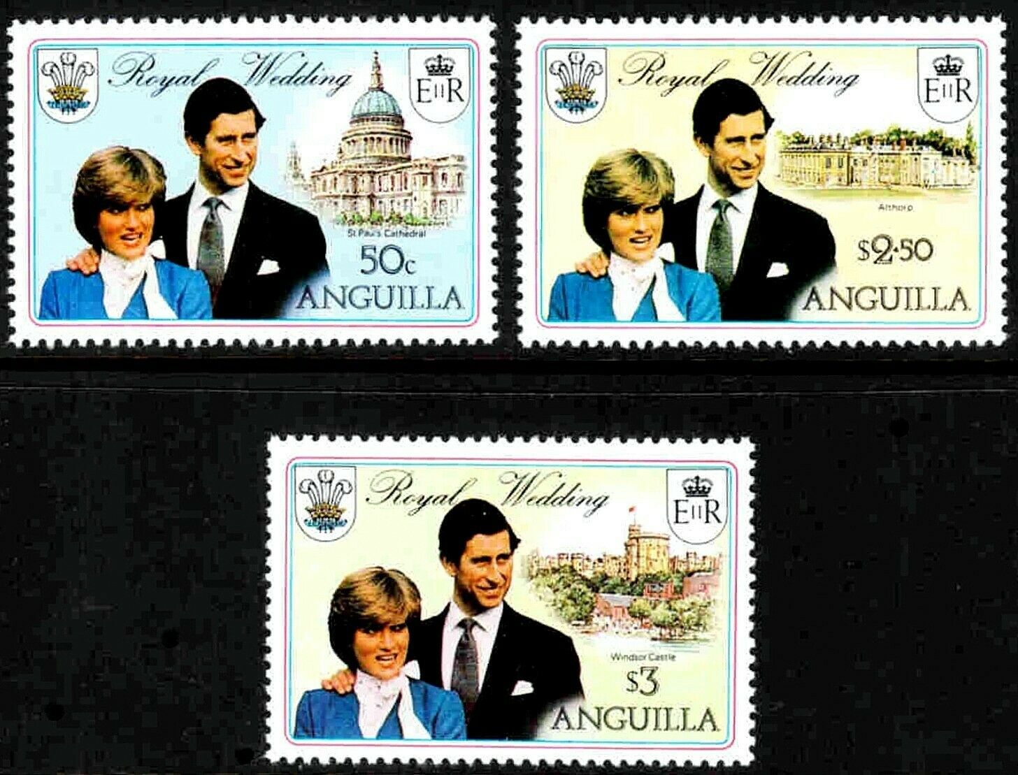 Anguilla - 1981 - Royal Wedding - Diana & Charles - Cathedral ++ Mint - Mnh Set!