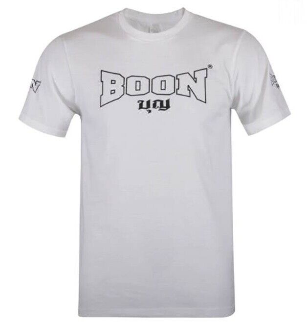 Boon Sports T-shirt Muay Thai Boxing Boon Logo  White S,m, L, Xl Free Shipping