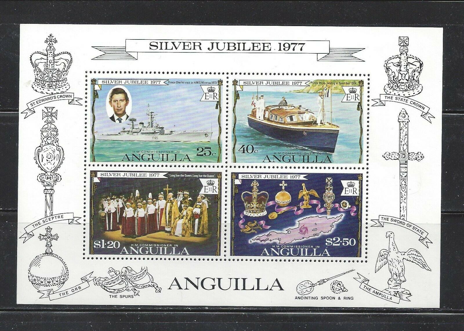 Anguilla - 274a & 318a S/s - Mnh - 1977-78 - 25th Ann Reign And Coronation Qe Ii