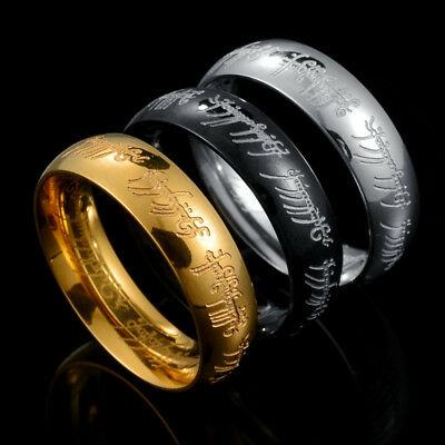 Lord Of The Rings The One Ring Power Band 6mm Unisex Stainless Steel Size 6-13