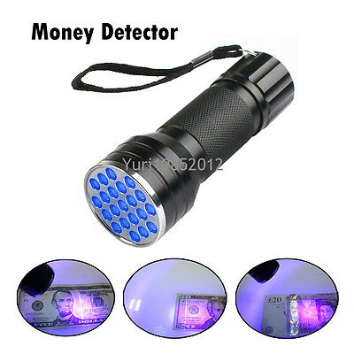 Uv Ultraviolet Torch Counterfeit Fake Forgery Bank Note Money Detector Checker