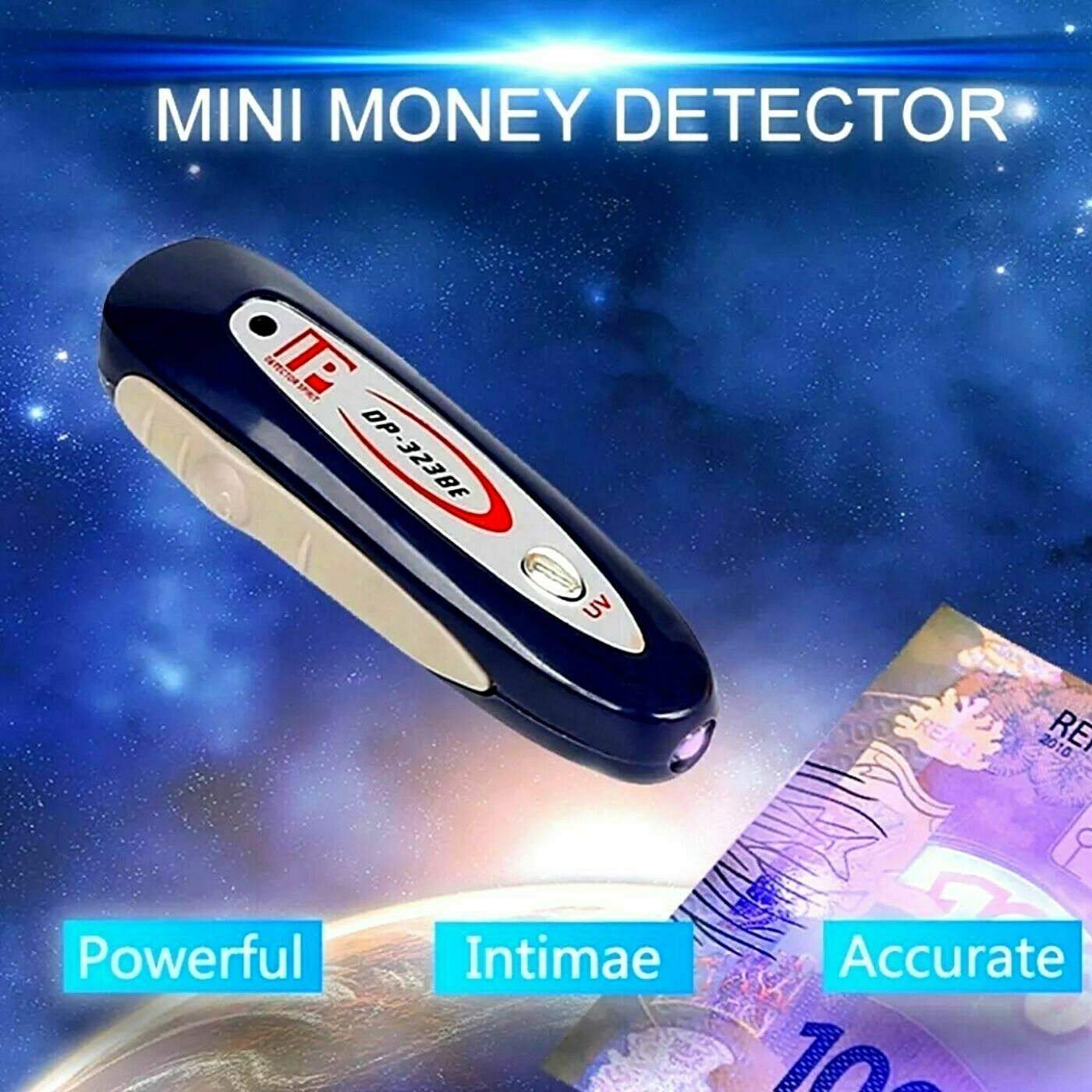 2 In 1 Counterfeit Money Detector Tester Dollar Bill Fake Currency Checker Euros