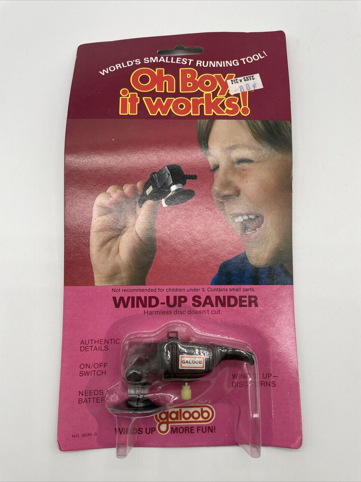 Vintage Oh Boy, It Works! Miniature Wind-up Bench Grinder