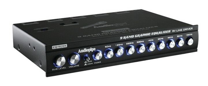 New Audiopipe Eq-909x 9 Band Graphic Equalizer 9 Volt Line Driven