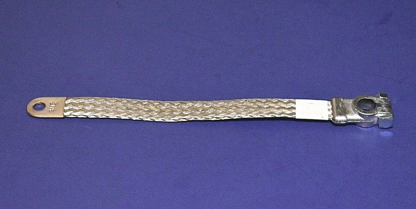 11" New Heavy Duty Braided Ground Strap Top Post Terminal 2 Gauge Battery Cable