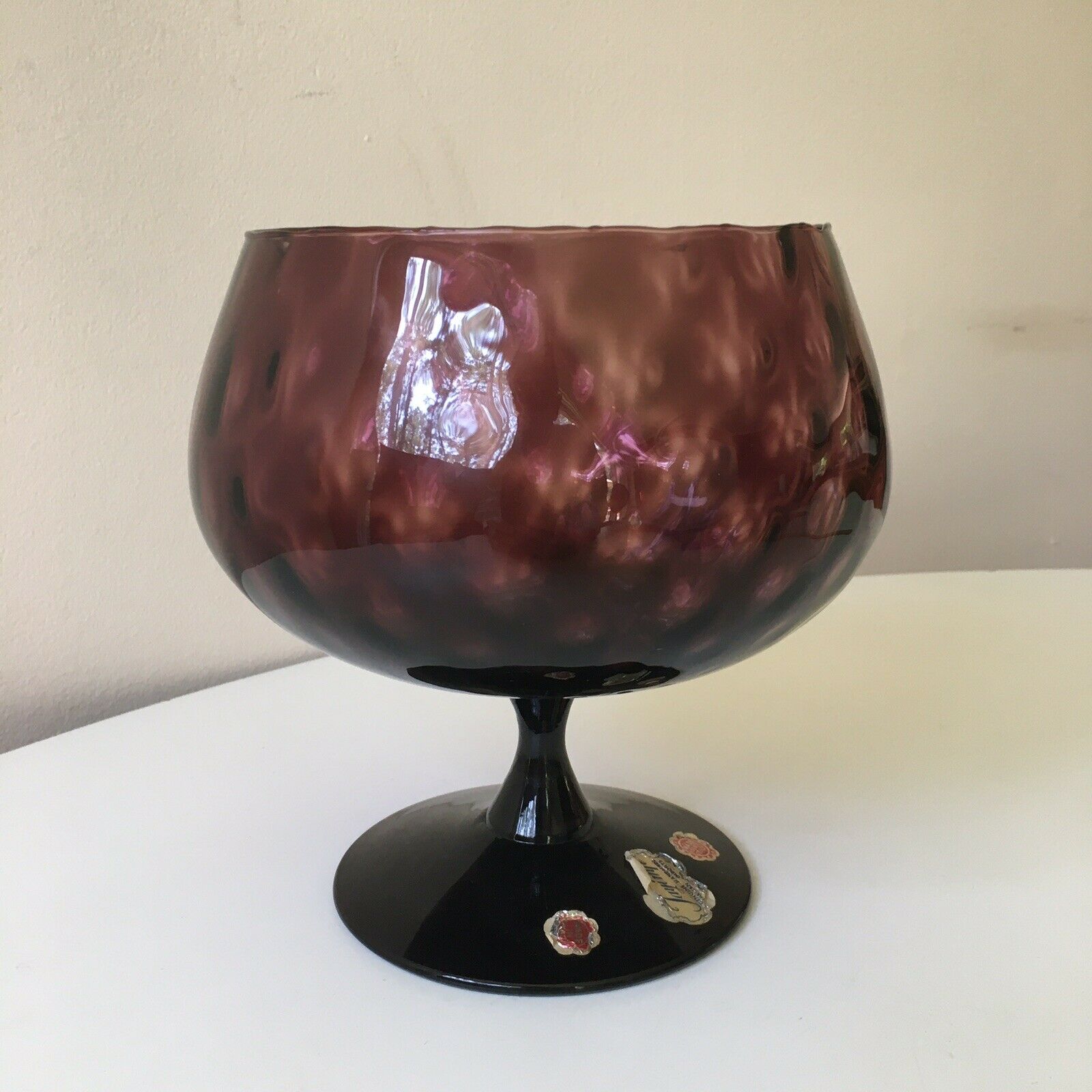 Vintage Empoli Brandy Snifter~optic Amethyst Glass~beautiful