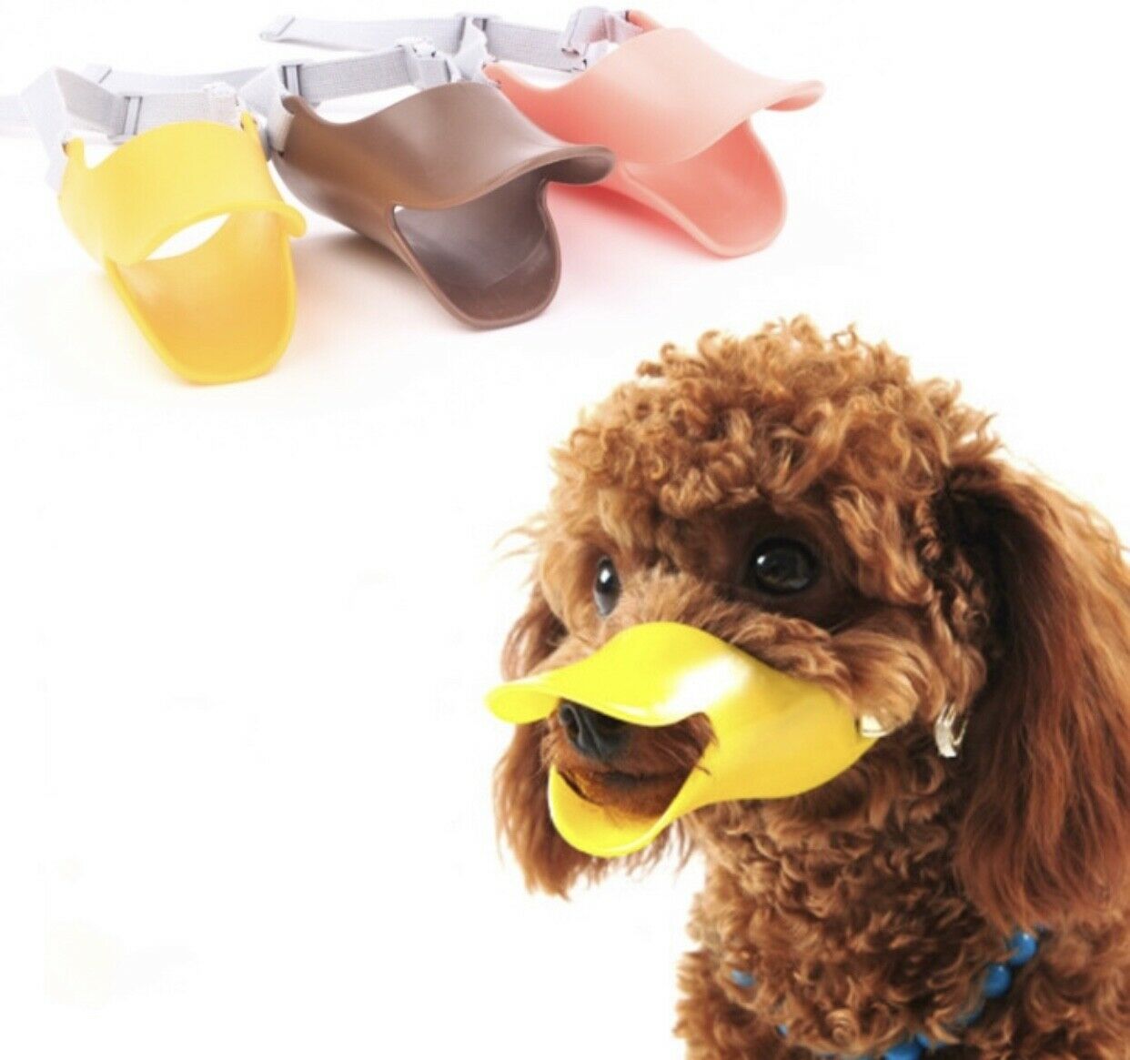 Pet Puppy Dog Cat Muzzle Quack Duck Bill Design Soft Silicone Bite Stop S/m/l