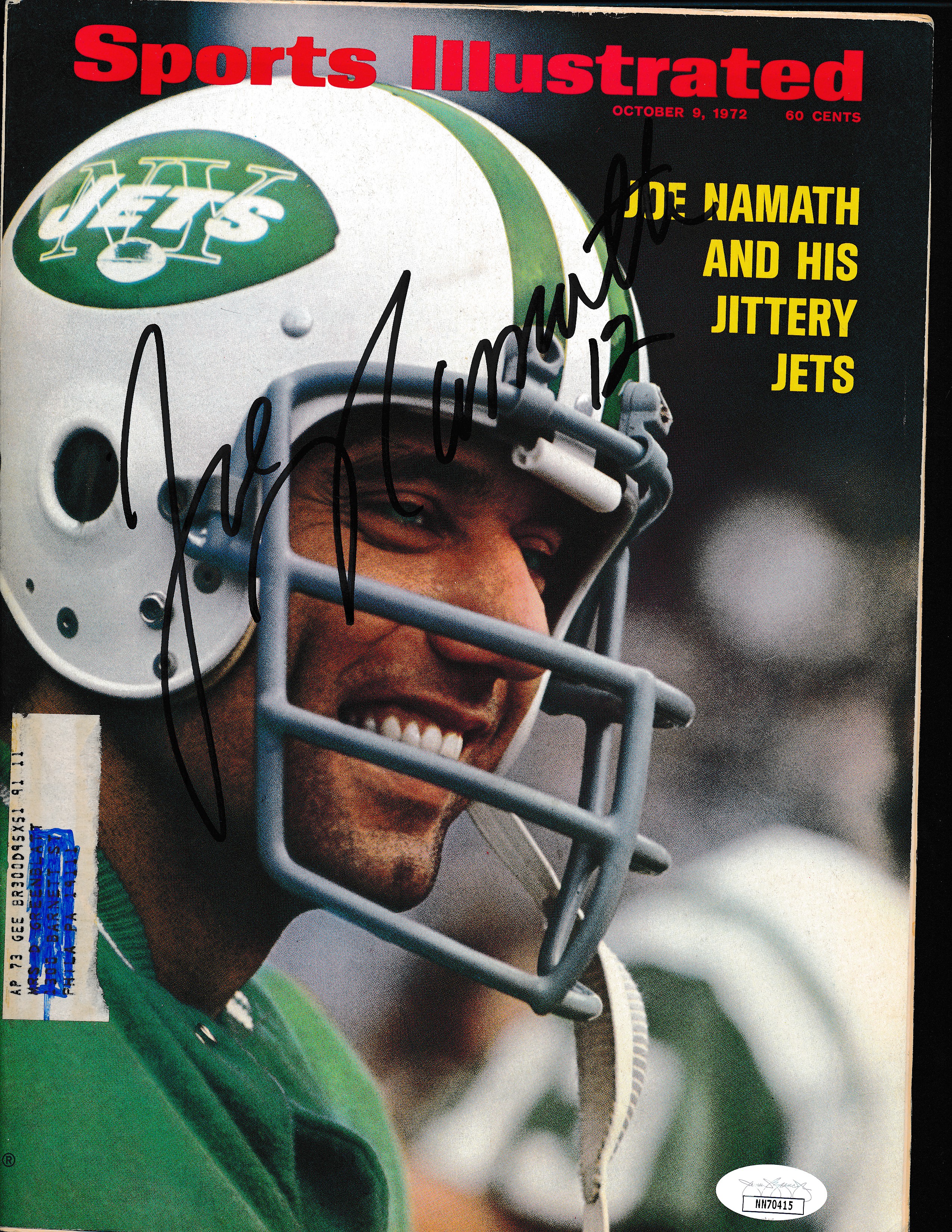 Joe Namath Signed Sports Illustrated Magazine Autograph Auto Jsa Nn70415