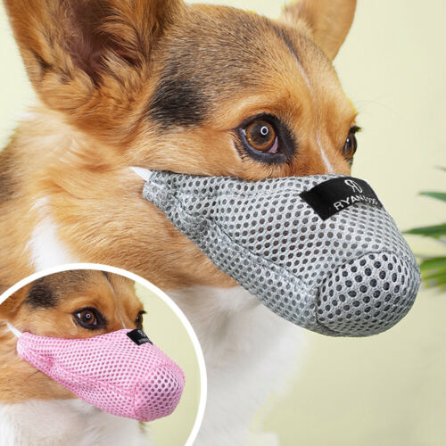 No Bite Small Dog Muzzle Soft Mesh Adjustable Breathable Safety Mouth Anti Bark