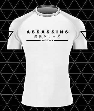 White Assassins "submission Series" Premium Short Sleeve Rashguard