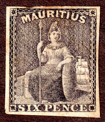 Mauritius  20 Sg 33  6d  Britannia Gray Violet