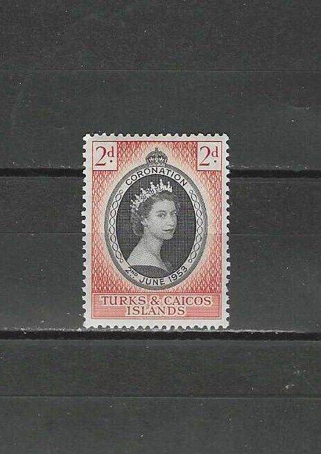 Turks & Caicos Islands ,1953 , Elizabeth Ii , Cronation , 2p Stamp , Perf , Vlh
