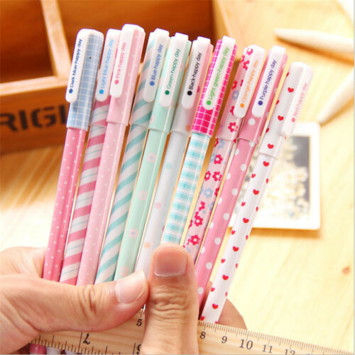 10pcs/lot Office School Accessories 0.38mm Pen Nice Gel Pens Colorful Cute