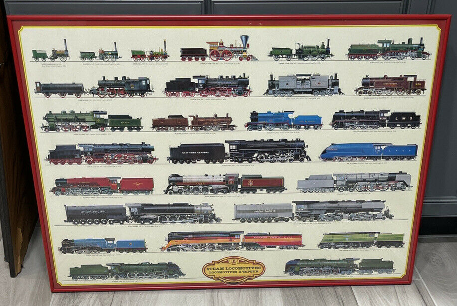 Steam Locomotives Train Art Print 1830-1946 Models Professionally Framed