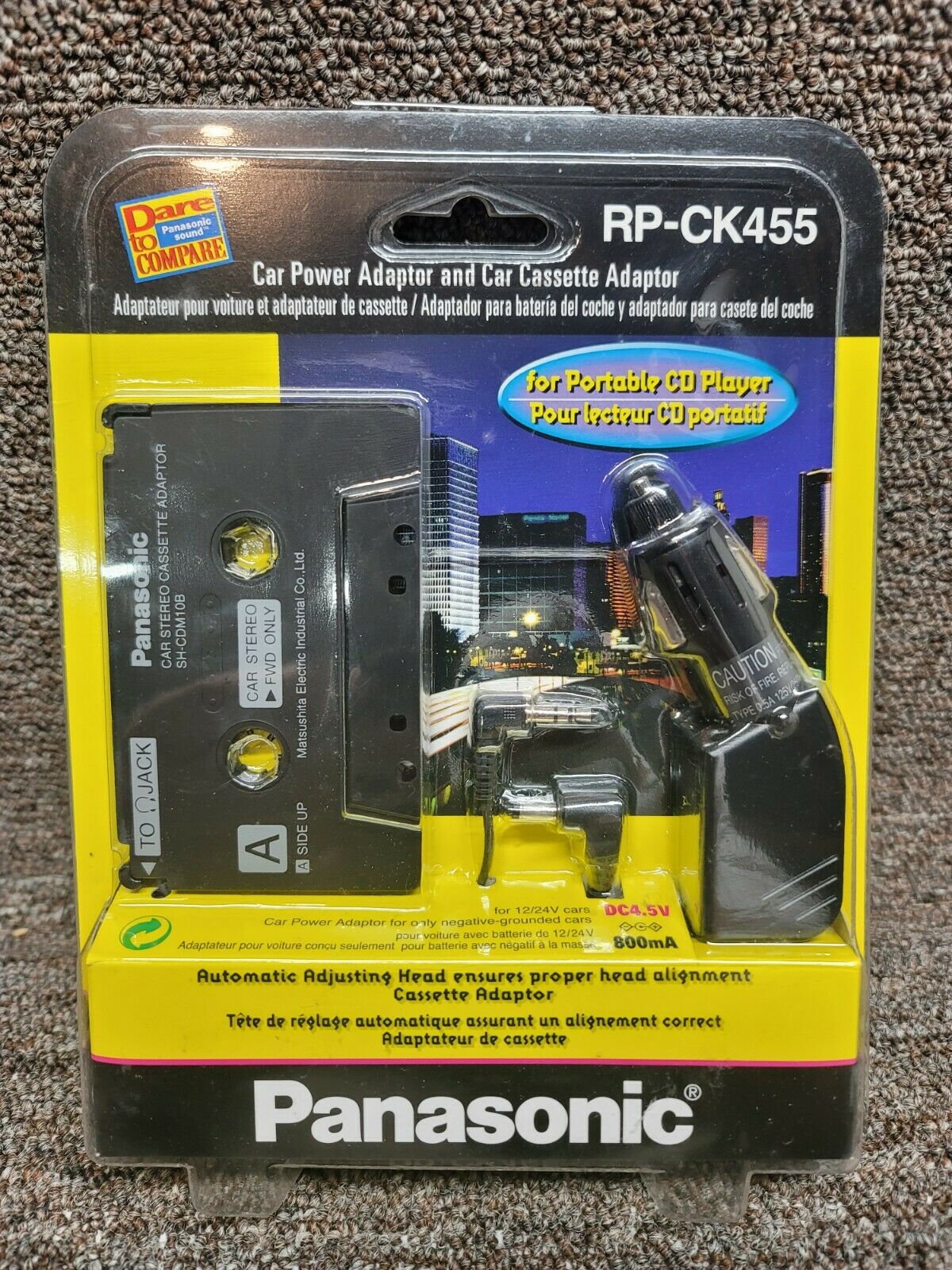 Panasonic Rp-ck455 Car Power Adaptor And Car Stereo Cassette Adapter New Sealed