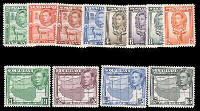 Somaliland Protectorate 1938 George Vi Set Mint #84-95 Lh Or Mhr $97.75