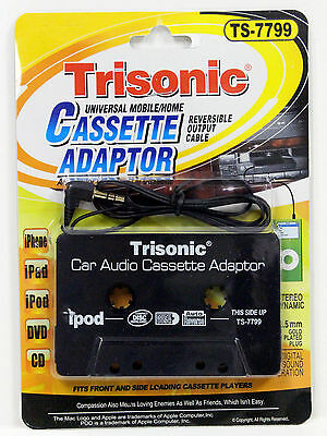 New Trisonic Audio Car Cassette Tapeadapter 3.5 Mm For Iphone Ipod Mp3 Cd Aux