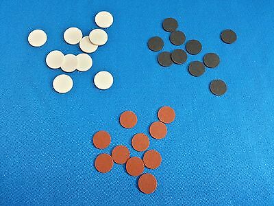 30 Fibre Pool Cue Tip Pads - Pad Between Tips And Ferrules 10 Black, Red & White