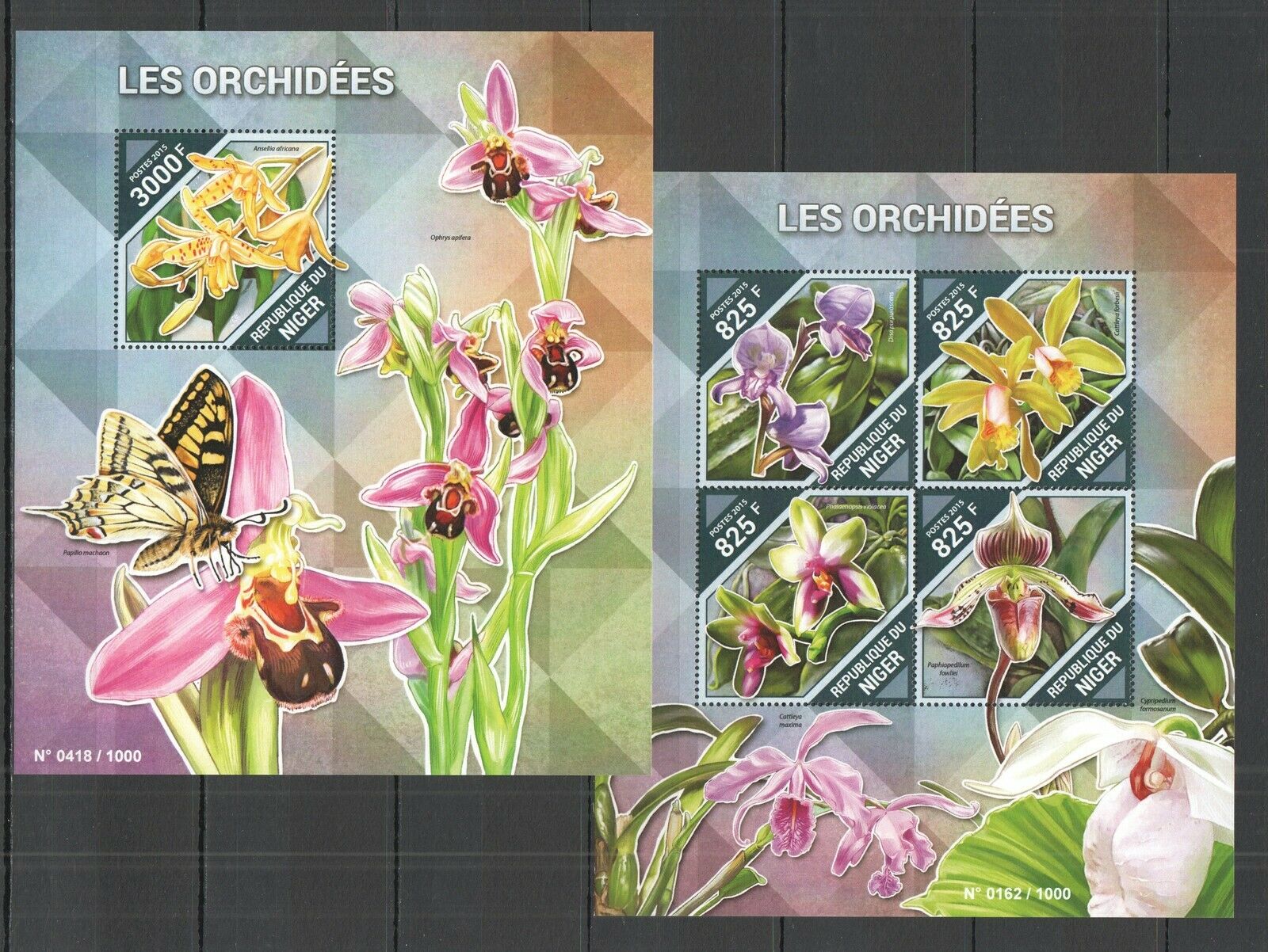 St2106 2015 Niger Flora Flowers Orchids Les Orchidees 1kb+1bl Mnh