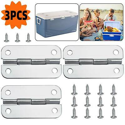 3pcs Stainless Steel Cooler Hinges 15pcs Screws Replacements Igloo Cooler Parts
