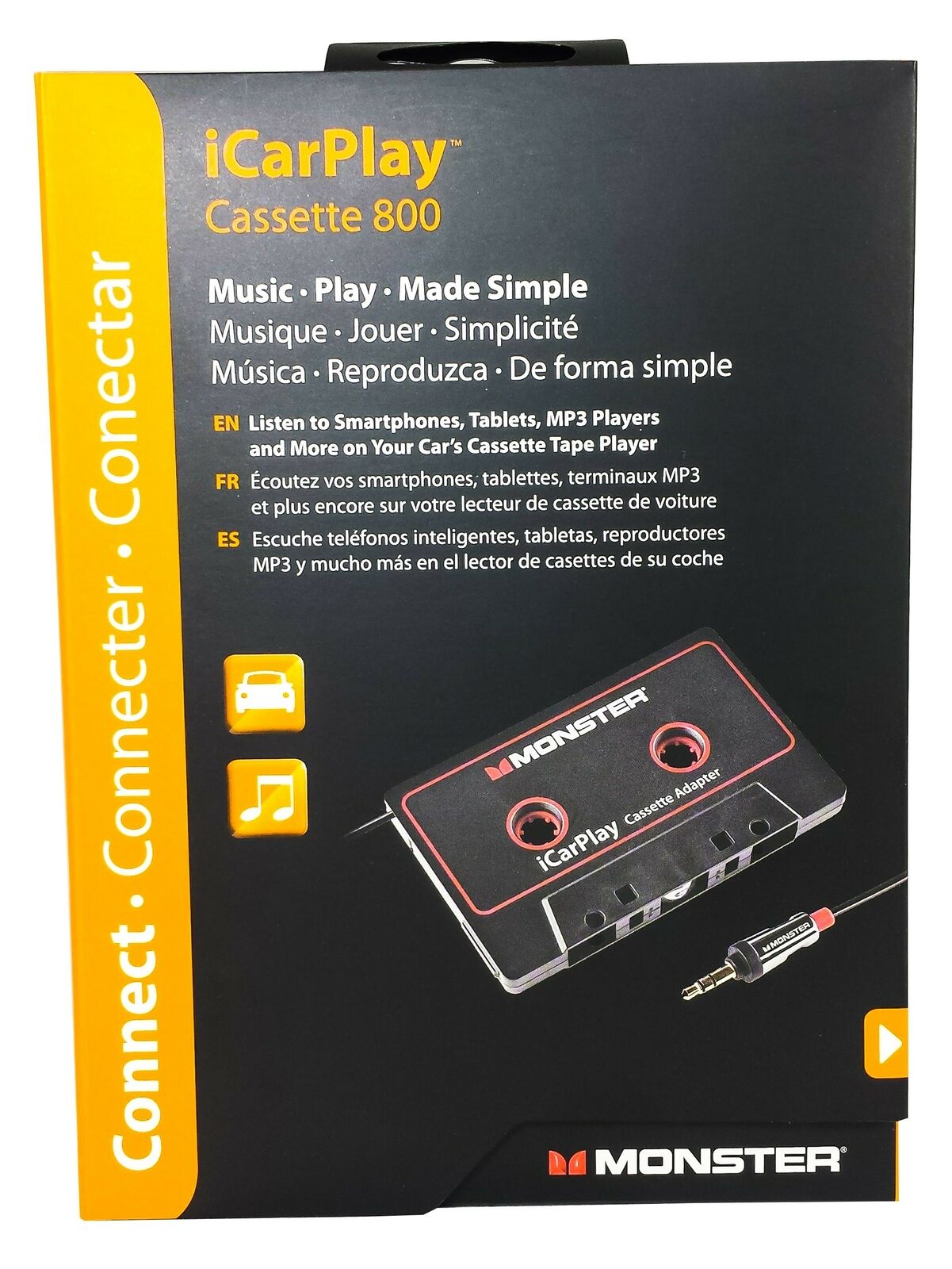 Monster Icarplay 800 Cassette Adapter - Ipod, Iphone, Android - Brand New