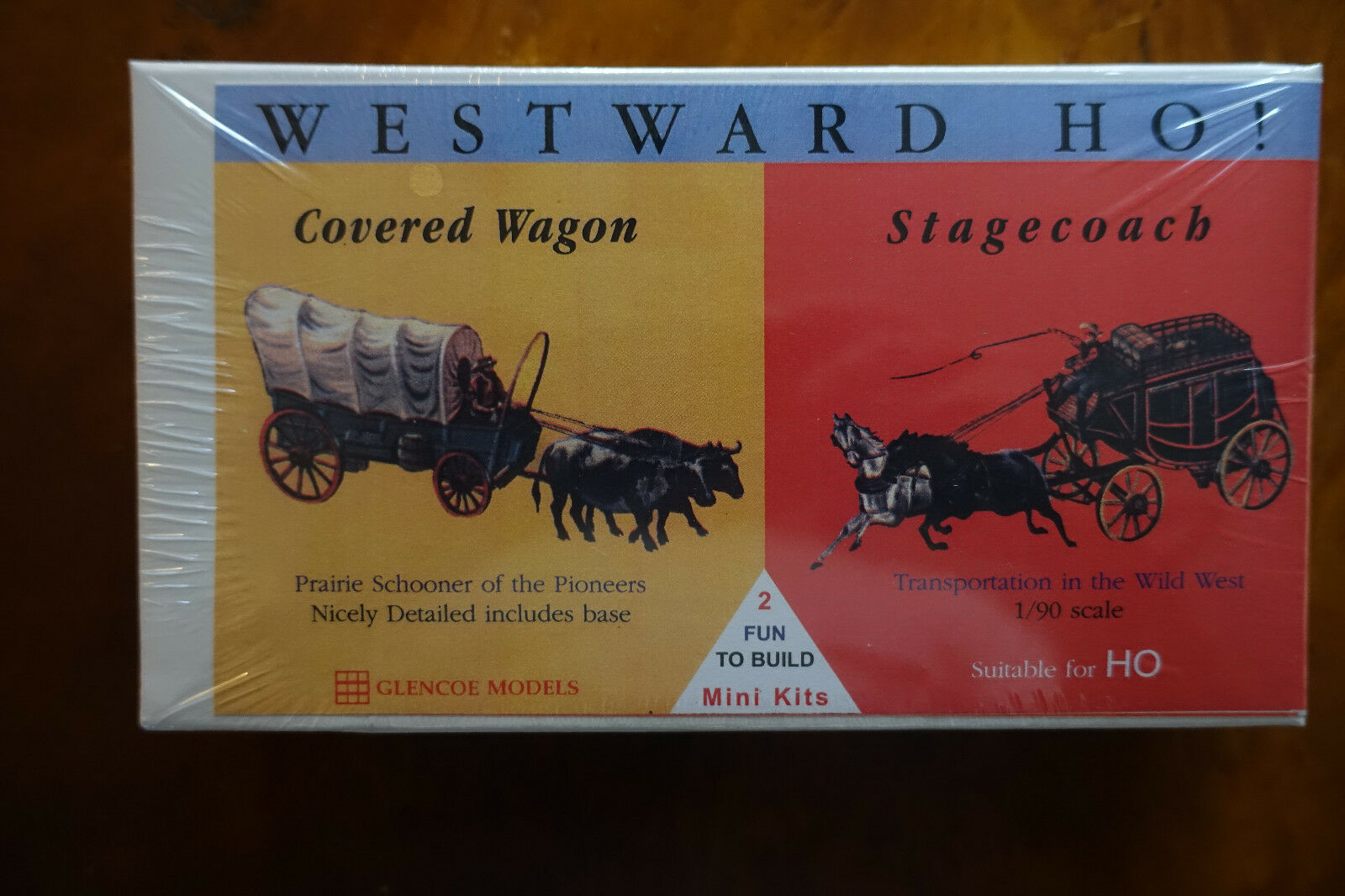 Glencoe Covered Wagon & Stage Coach Models #3601, 1/90th Scale, New