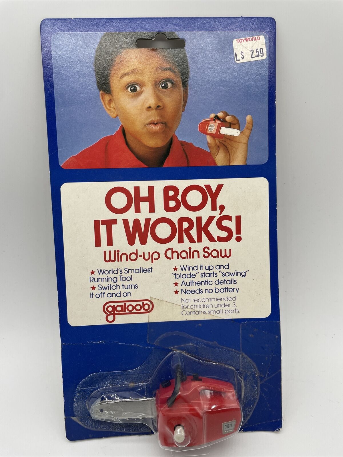 Oh Boy, It Works! Wind-up Chain Saw.   1980 Galoob