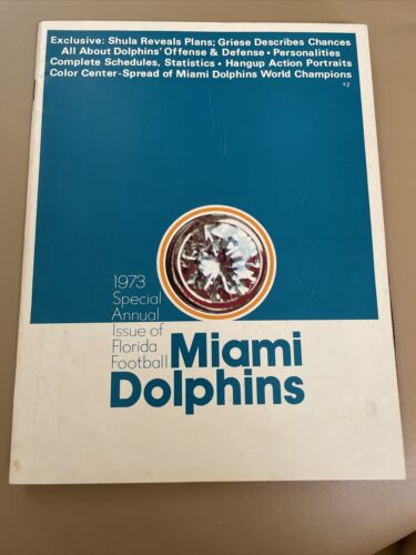 1973 Special Annual Issue Of Florida Football Miami Dlophins