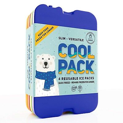 Ice Pack For Lunch Box Or Coolers - Freezer Packs (set Of 4)