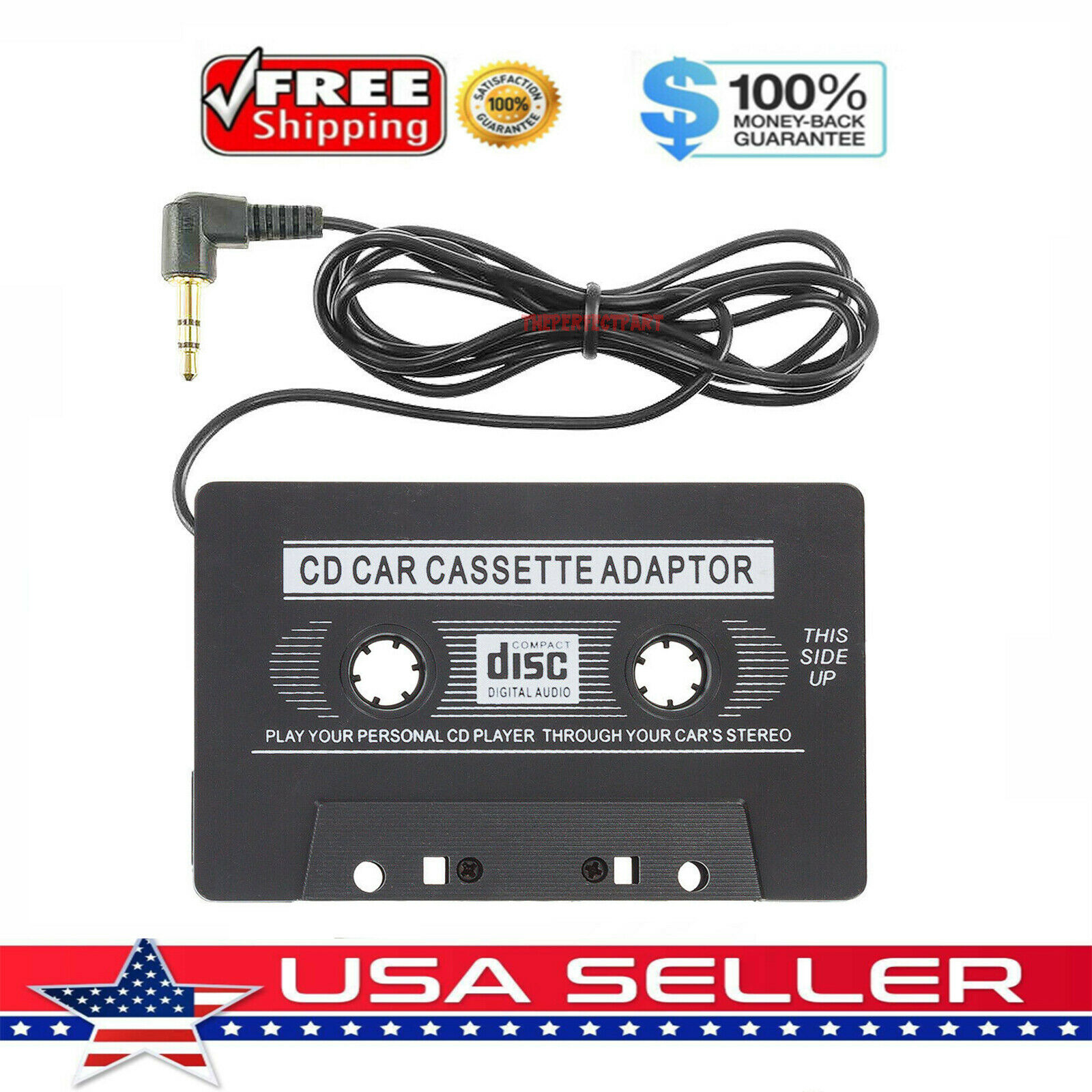 3.5mm Aux Car Audio Cassette Tape Adapter Transmitters For Mp3 Ipod Cd Md Iphone