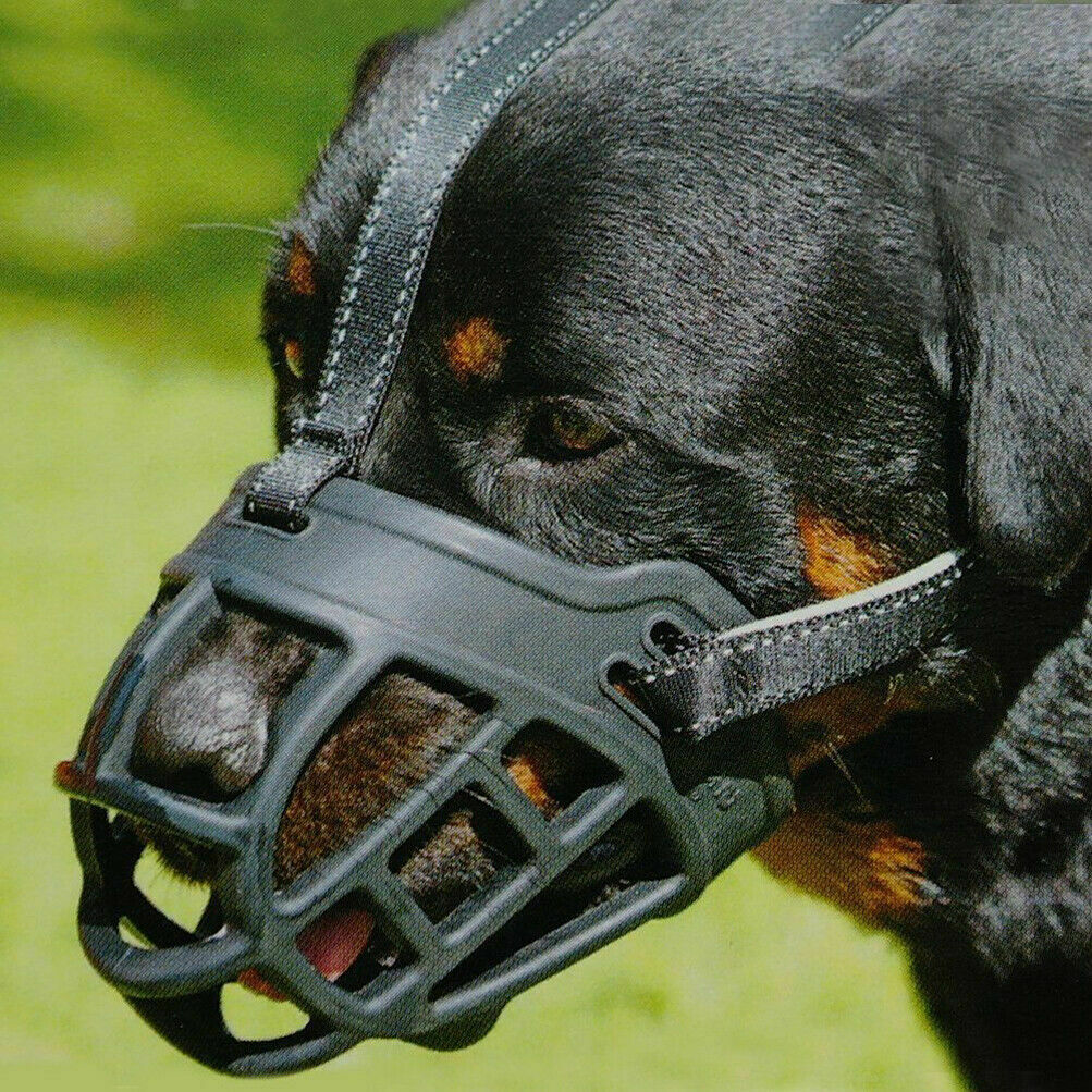 Large Medium Dog Basket Muzzle Soft Silicone Mesh Cage No Barking Biting Chewing