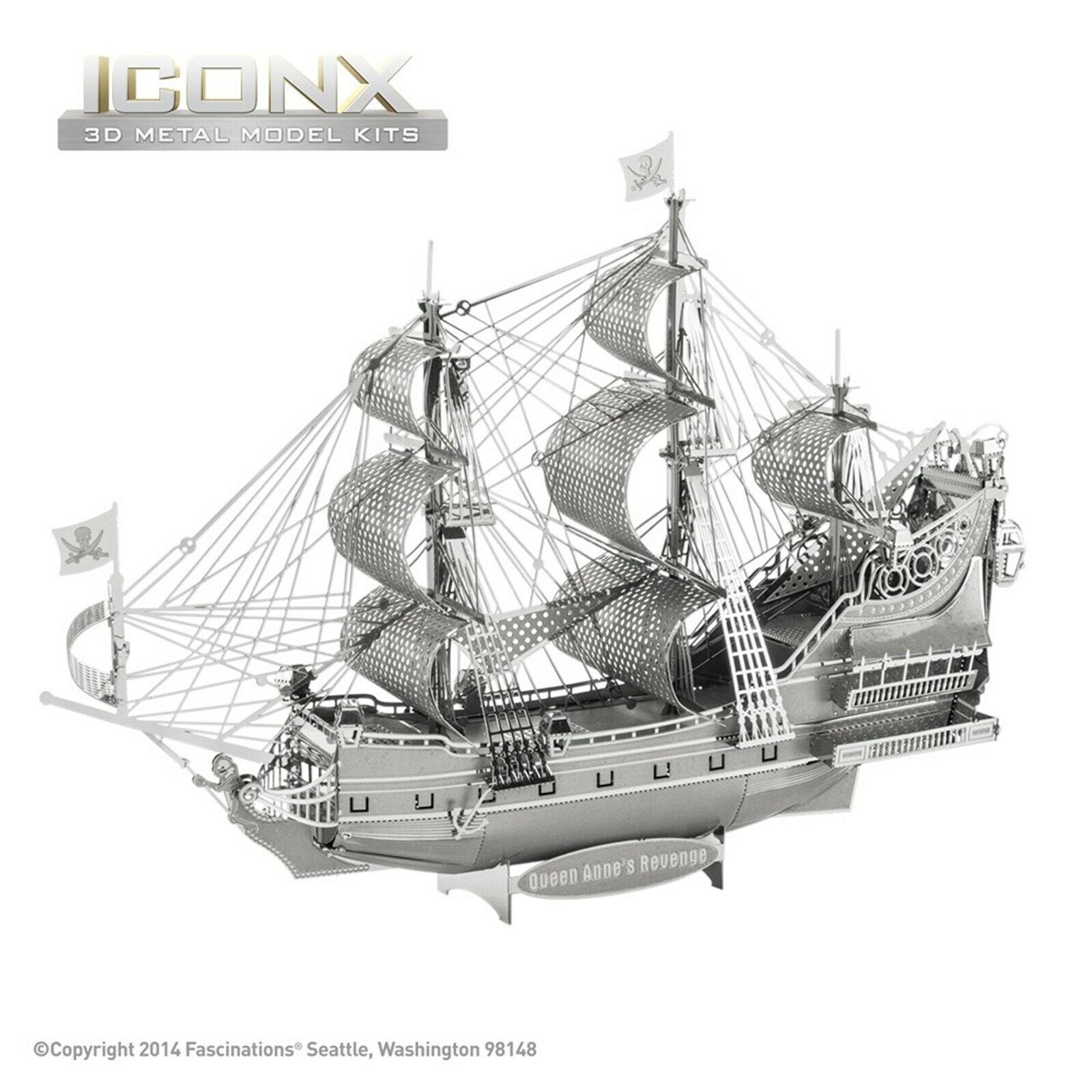 Fascinations Metal Earth Queen Anne's Revenge Ship Iconx Laser Cut 3d Model