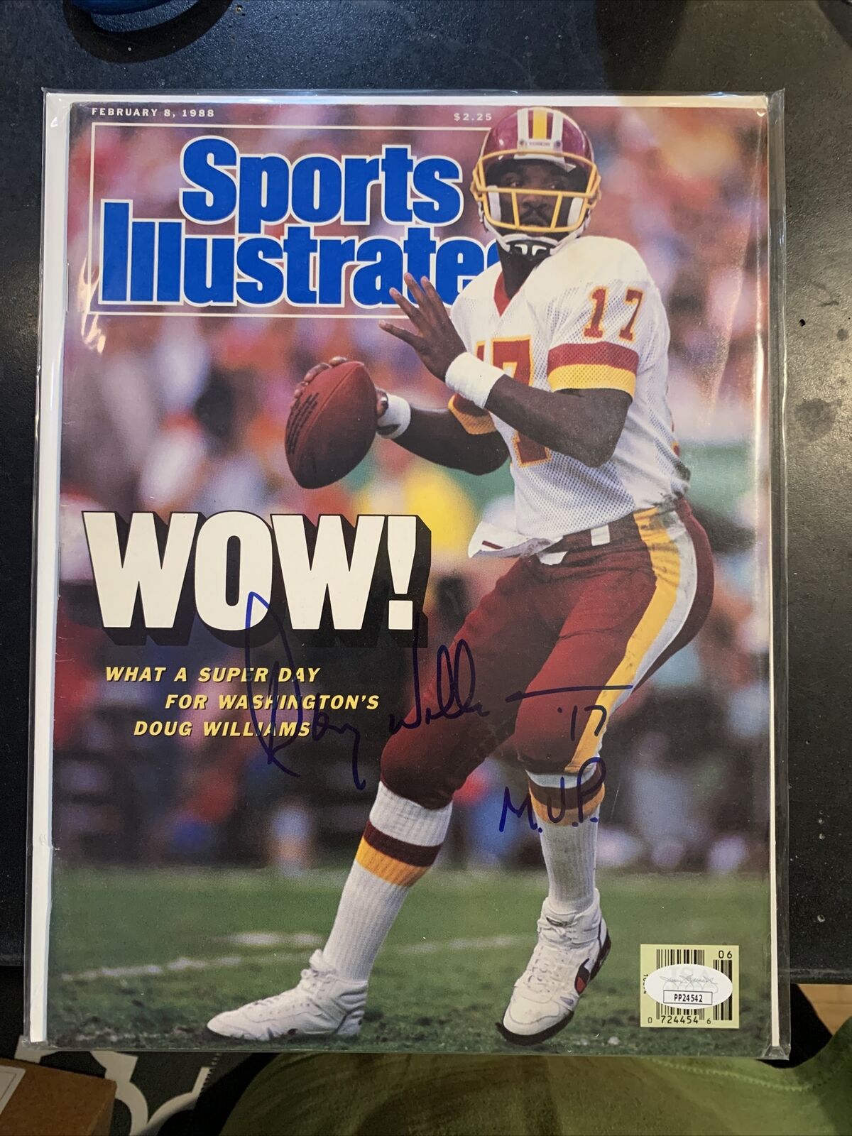 Doug Williams Signed Sports Illustrated 2/8/88 No Label Mvp Auto Jsa Coa